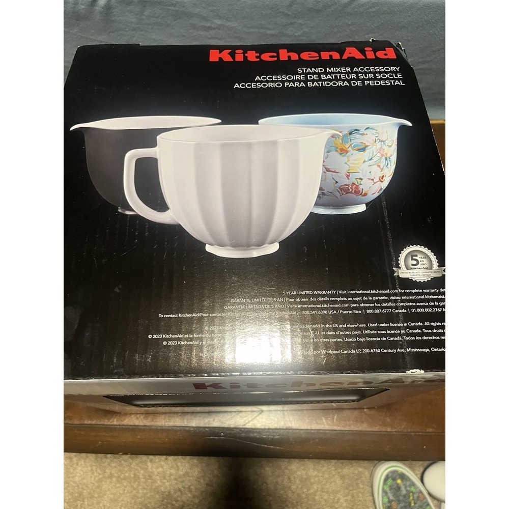 KitchenAid 5-Quart Mermaid Lace Ceramic Bowl, White, KSM2CB5TWM‎ - Picture 6 of 7